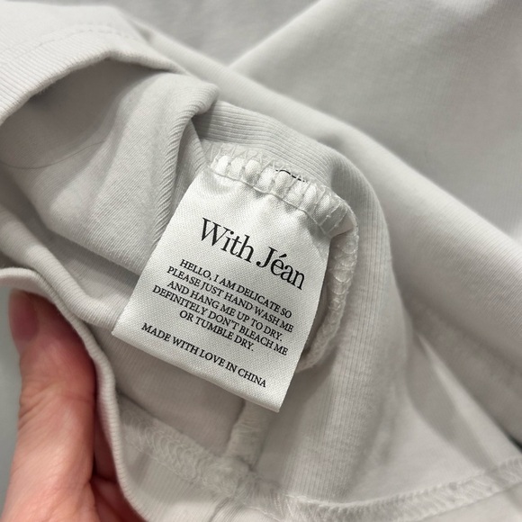 With Jean White Tee with Black Graphic Logo Baby tee - Picture 6 of 7